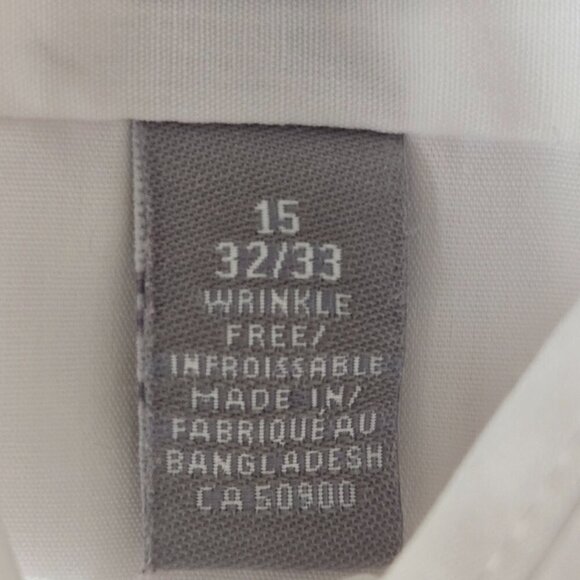 Van Heusen Long Sleeve Dress Poplin Shirt fitted white size 15 (32/33) - Picture 5 of 11